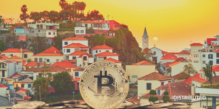 Bitcoin ontop of the village of Camara de Lobos, Madeira