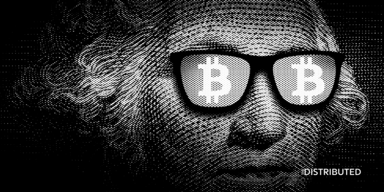 American President With Bitcoin Glasses